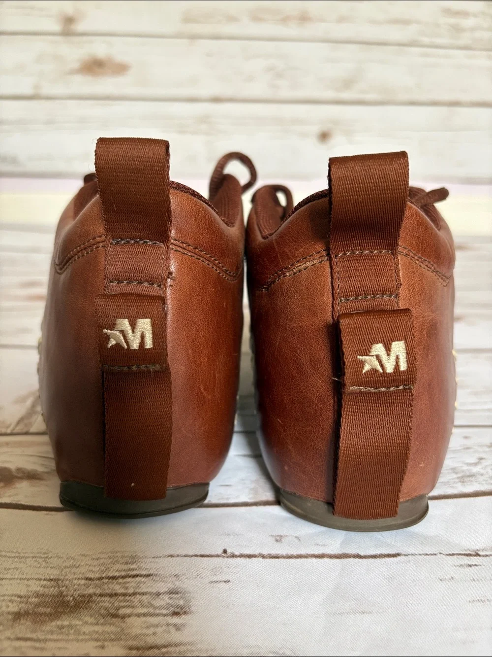 Men's Mecca Alfalfa High Top Brown Leather Shoes-Lace Up Contrast Stitching
